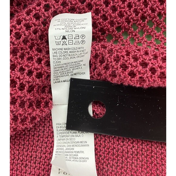 Lucky Brand Womens Large Cardigan Open Knit Red Bohemian Boho Chic Whimisgoth - Picture 7 of 11